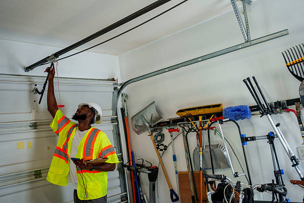 Professional Garage Door technician working in Chula Vista, TX